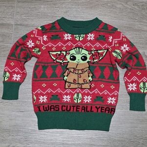 Star Wars Baby Yoda Christmas Sweater Infant Size 12 Months I Was Cute All Year